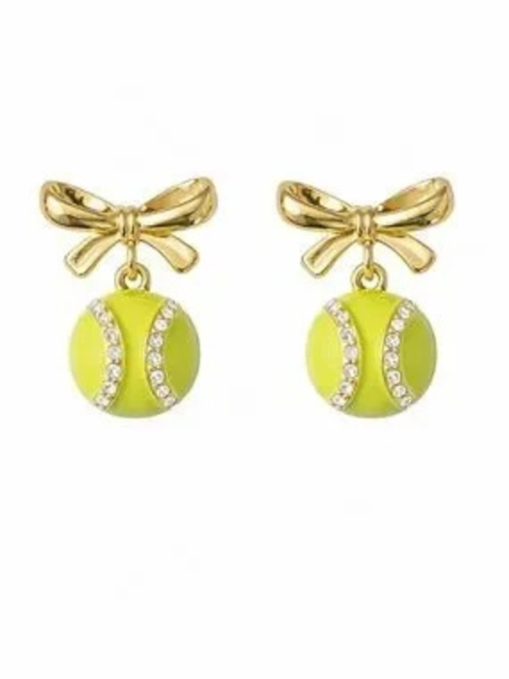 Tennis and Gold Bow Earrings (5522)